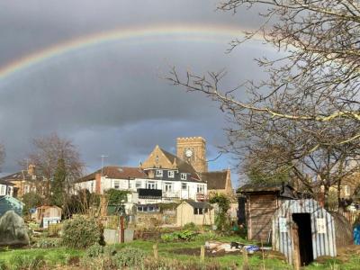 Rainbow over the allotments