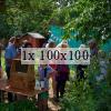 people enjoying a guided tour around the allotment